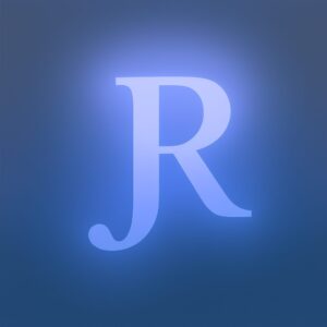 Logo von Jonas Rejek auf blaum Hintergrund.